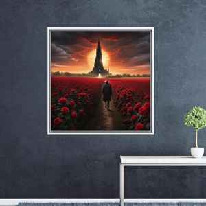 Œuvre d'art fantastique cinématique éthérée - Décoration sur toile imprimée, encadrée de blanc - Product Image 1