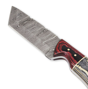 Cuchillo de caza hecho a mano de acero de Damasco cuchillo de caza para acampar al aire libre cuchillos personalizados - Product Image 4