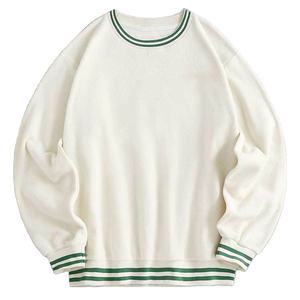 Sudadera de Cuello Redondo Extra Grande para Hombre, Nueva Moda, Venta al por Mayor, Personalizada con Rayas, 100% Algodón, Felpa Gruesa, Corte Holgado - Product Image 1