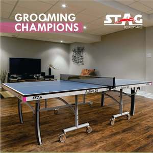 Stag Iconic Active 25 <b>Foldable</b> Indoor Professional <b>Table</b> <b>Tennis</b> Set Full Size MDF Sports <b>Table</b> - Product Image 4