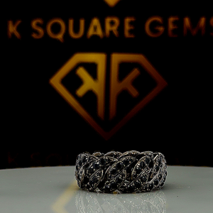 Rose Moissanite Miami Cuban Link Prong Bague Glacé-Jaune Rhodium Solide En Argent Sterling Unisexe Bague De Fiançailles De Mariage Fête - Product Image 4