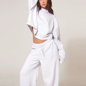 Spring Autumn Custom Logo Fashion Womens Clothing Casual Streetwear Lace Ripped Belt Heat Transfer Printing Hoodies Sweat Pants - Product Image 4