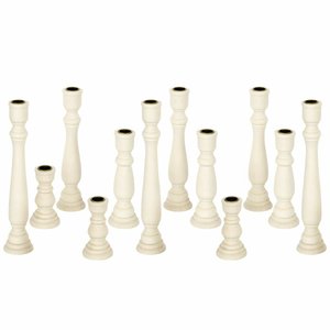 Ensemble de bougeoirs en bois de haute qualité en finition blanche Ensemble de bougeoirs directs d'usine pour la décoration de la maison - Product Image 2