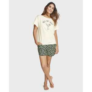 Pantalones cortos de pijama de popelina de lujo para mujer Cintura elástica azul con logotipo personalizado Transpirable y térmico suave para noches de Otoño de verano - Product Image 4