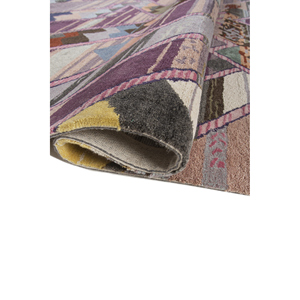 พรมไหมพรมทอมือขนาดใหญ่ลายเรขาคณิตสีชมพูม่วงจาก Jaipur Rugs ZA Weaver Art Reserve เหมาะสำหรับตกแต่งบ้านและทางเดินรูปทรงสี่เหลี่ยมผืนผ้า - Product Image 2