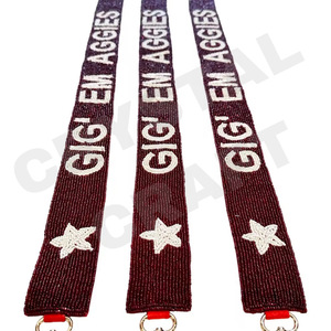 Gofrogs สีม่วงสายกระเป๋าลูกปัดสีขาวทองปรับแต่งได้สายรัดลูกปัดสำหรับกระเป๋า - Product Image 5