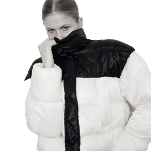 Veste bouffante coupe-vent personnalisée de haute qualité pour femmes Double couleur longue veste bouffante enduite à fermeture éclair à col montant Streetwear - Product Image 3