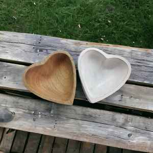 Luxury Vintage <b>Heart</b>-Shape Mango Wood Candle <b>Bowl</b> Customized Eco-Friendly New Natural White Walnut for Home Decor for Christmas - Product Image 2