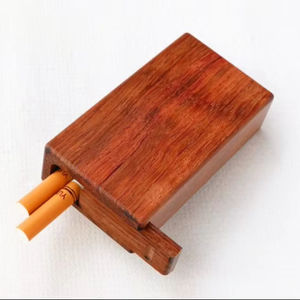 Avec étui à cigarettes LUXURY CUSTOM Classic Boîte en bois de noyer noir Poche mince Conteneur de stockage fait à la main de haute qualité pour cadeau - Product Image 1