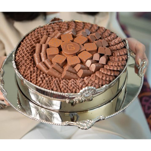 Tazón de Chocolate pulido con espejo de Metal hecho a mano elegante, centro de mesa, tazón de postre de Chocolate para ocasiones especiales y eventos - Product Image 1