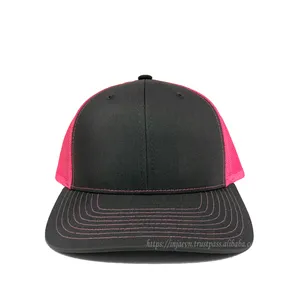 Gorras de camionero de lona de pana vaquera de calidad ajustable carbón/N. Cierre de plástico en blanco de malla Rosa Unisex moda al aire libre - Product Image 1