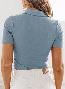 Camiseta Oxford de la Mejor Calidad para Mujer, 100% Algodón, Color Personalizado, Transpirable, Ropa Deportiva Informal de Manga Corta, Insignia OEM - Product Image 5