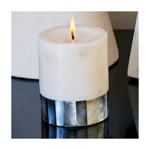 Elegant Round <b>Tea</b> <b>Light</b> Candle Jars Handmade Wedding Marble Candle Holders with <b>Scent</b> Decorative Stone Candles - Product Image 1