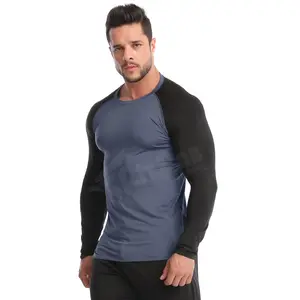 Protector de sarpullido de compresión para hombre, prenda deportiva cómoda personalizada, de manga larga, OEM, calidad avanzada, 2022