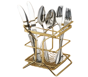 Conteneurs de rangement pour la cuisine, vaisselle, en fil de fer moderne de luxe, finition cuivre classique, écologiques, portables, à 2 niveaux - Product Image 1