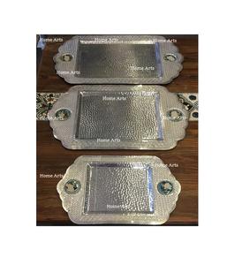 Plateau de Nourriture en Acier Inoxydable Design Antique Meilleure Qualité Forme Personnalisée Snacks Dates Plateau de Service en Vrac - Product Image 5