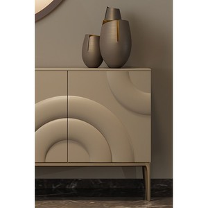 Aparador de 3 Puertas de Estilo Italiano de Alta Gama, Mueble Buffet de MDF Lacado de Lujo para Comedor y Sala de Estar - Product Image 4