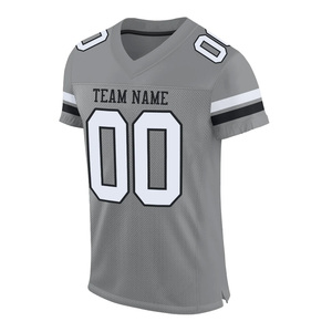 Camiseta de fútbol gris personalizada 2025, diseño de retroceso de malla de secado rápido, camiseta transpirable de talla grande con estampado auténtico - Product Image 1
