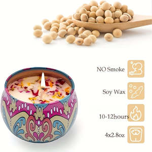 Juego de 4 Velas Aromáticas con 4 Tipos de Fragancias: Jazmín, Sándalo, Canglan Pequeño y Rosa, para Días Festivos, Colores Aleatorios - Product Image 4