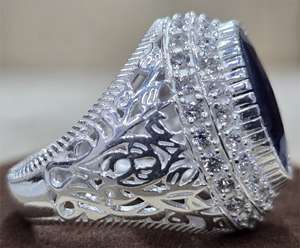 925 Sterling Silver Excellent Quality Handmade Designer <b>Ring</b> Eternity Vermeil <b>Amethyst</b> Gemstone Latest Trendy Classic Style - Product Image 4