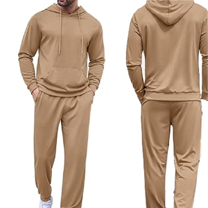 High Quality Heavy Cotton Sweatsuit Sweatpants <b>Hoodie</b> Set Custom tracksuit for man, 100% cotton - Product Image 2