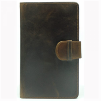 Funda de cuero para pasaporte hecha a medida, funda para tarjeta de embarque con ranuras para tarjetas de crédito, ventana transparente, ranura para tarjeta de identificación, soporte para bolígrafo