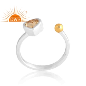 แหวนพลอยซิทรีนธรรมชาติทำจากเงินสเตอริง925สินค้ามาใหม่เครื่องประดับออกแบบได้เองของขวัญสำหรับผู้หญิงสำหรับผู้หญิงสำหรับเธอ - Product Image 1