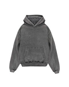 100% Cotton High Quality Custom Logo Vintage Oversized Embroidery Streetwear <b>Hoodie</b> Patched Vintage Acid Wash Jacket for <b>Man</b> - Product Image 4