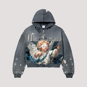 Conjunto de Sudadera con Capucha Vintage y Pantalones Deportivos Anchos con Lavado Ácido y Diseño Personalizado con Logotipo Bordado para Hombre, Estilo Urbano, Nuevo Diseño 2026 - Product Image 2