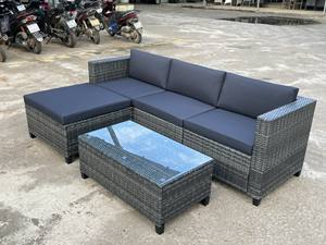 Meubles de patio extérieurs élégants et modernes ensemble de canapé de jardin intérieur/extérieur en osier/rotin en acier enduit de poudre indispensable pour votre - Product Image 2