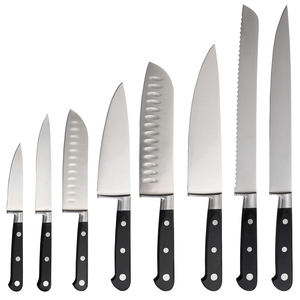 Ensemble de couteaux de chef en acier inoxydable durable avec manche en bois, couteaux de cuisine professionnels pour chef et usage domestique - Product Image 2