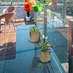 Macetas modernas de metal dorado, material de latón y cobre para decoración de balcón de jardín para el hogar, jarrón de suelo para boda o Pascua - Product Image 5