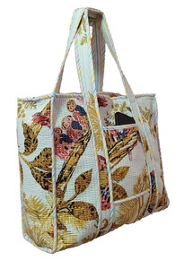 Bolsa de viaje grande de algodón hecha a mano, bolso de mano acolchado, bolsas de lona, mayorista de fabricante - Product Image 2