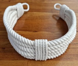Chunky <b>White</b> Cotton Rope <b>Curtain</b> Tieback - Product Image 2