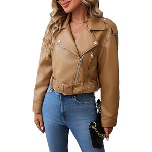 Ladies <b>Real</b> <b>Sheepskin</b> Motorbike Jacket Fashion Biker Leather <b>Coat</b> Soft Touch Riding Wear - Product Image 3