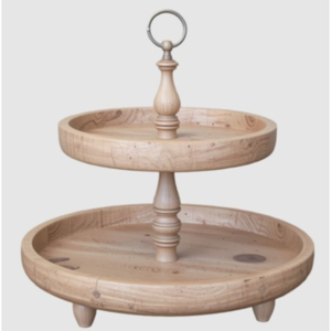 Handcrafted Sheesham Wood 2 Tier Cake Stand Round Wooden Cupcake Dessert Display Stand Elegant For Wedding Birthday Party - Product Image 6