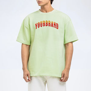 เสื้อยืดผู้ชายทรงหลวม ไหล่ตก ผ้าคอตตอน 100% เนื้อหนา แขนสั้น ทรงปกติ ผ้าแคนวาส ขายส่ง - Product Image 5