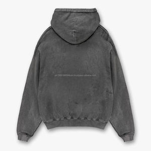 Custom 100% Cotton Oem Service Acid Washed Distressed Hoodies Best Fashionable <b>Men</b> Acid Washed <b>Crop</b> <b>Top</b> Hoodies - Product Image 2