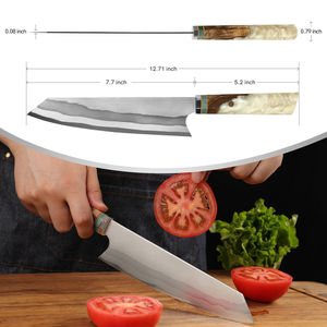 Cuchillos de cocina japoneses de 8'' de acero DAMASCUS con alto contenido de carbono, cuchillo de chef con mango de madera y resina. - Product Image 2
