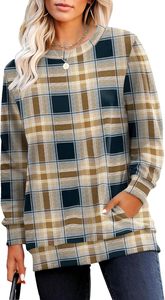 Sudaderas de Cuello Redondo con Estampado de Café para Mujer, Modernas, Lisas, de Manga Larga, con Bolsillos, 100% Algodón, con Insignia - Product Image 5
