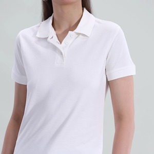Logo personnalisé OEM 100% polo en coton pour femmes de haute qualité couleur blanche unie respirant style décontracté slim fit polo pour femmes - Product Image 3