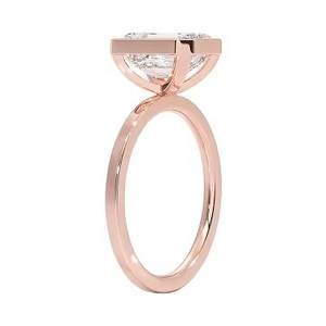 Bague Solitaire classique en argent Sterling 925 coupe radiante diamant cultivé en laboratoire bague de fiançailles unisexe IGI certifié - Product Image 6