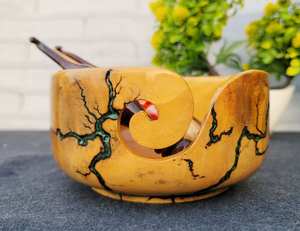 Bol de fil en bois fait à la main cadeau pour tricoter Lichtenberg fil écheveau support meilleur cadeau pour mère anniversaire noël - Product Image 3