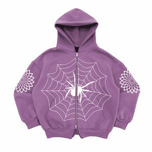 Marvel Heroes Streetwear Spider Solid Hoodie Embroidery <b>Pullover</b> <b>Sweater</b> 100% Cotton Breathable Quick Dry Customized Men's - Product Image 3