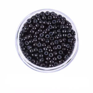 Ensemble d'accessoires pour extensions de cheveux tendance noirs, perles nano 3 mm en cuivre doublées de silicone, 200 pièces - Product Image 1