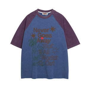 Summer <b>Retro</b> Trendy <b>Men's</b> Short Sleeve Tee Anti-Wrinkle Breathable 100% Cotton for Couples - Product Image 4