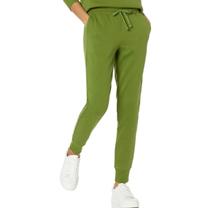 2025 <b>Winter</b> Flat Front Women's Plus Size Straight Leg Breathable Sweatpants 100% Cotton Elastic Waist <b>Trousers</b> Wholesale - Product Image 1