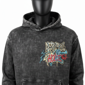 Nouvel ensemble de survêtement pour homme en coton délavé à l'acide, imprimé personnalisé, style streetwear, jogging et sweat-shirt, deux pièces, collection 2026 - Product Image 5