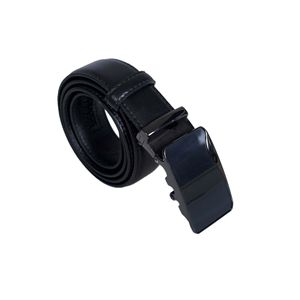 เข็มขัดหนังแท้หัวเข็มขัดสแตนเลสควันสีดำปรับขนาดได้ราง100% - Product Image 4