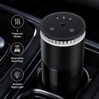 Diffuseur d'arômes intelligent pour voiture, support de tasse, ultrasons, nano-brume, 3 modes de parfum, lumière d'ambiance nocturne, grand réservoir d'huile pour la maison